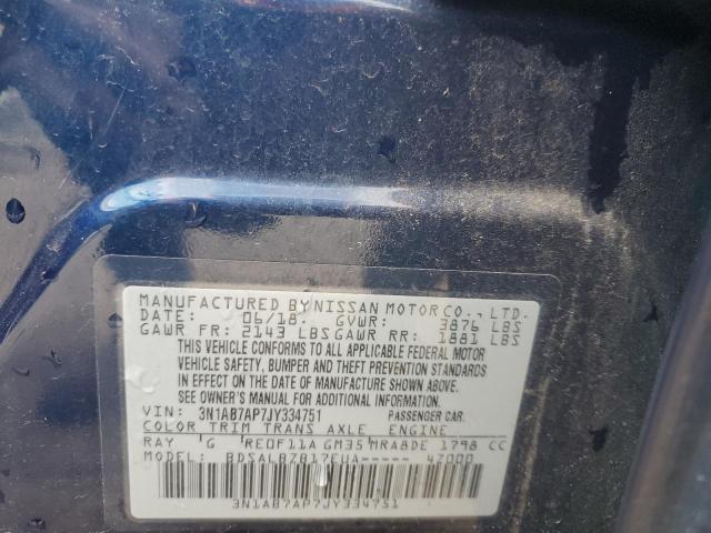 Photo 10 from auction – 2018 NISSAN SENTRA S with VIN 3N1AB7AP7JY334751