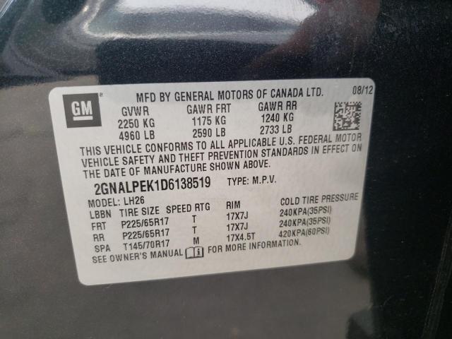 Photo 14 from auction – 2013 CHEVROLET EQUINOX LT with VIN 2GNALPEK1D6138519