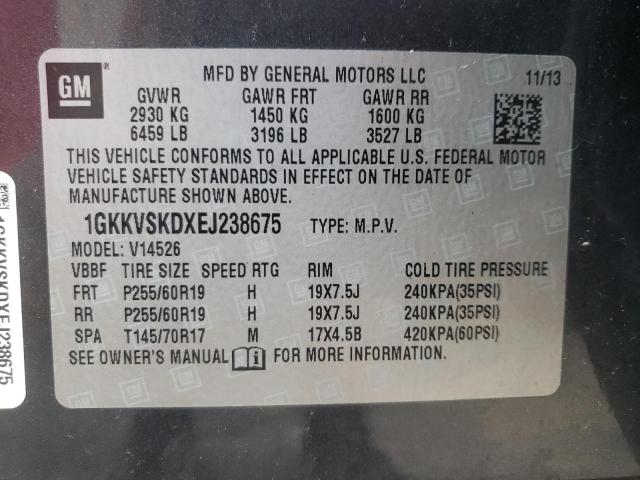 Photo 14 from auction – 2014 GMC ACADIA SLT with VIN 1GKKVSKDXEJ238675