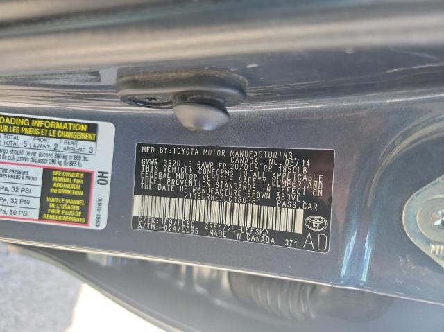 Photo 10 from auction – 2014 TOYOTA COROLLA L with VIN 2T1BURHE7EC180561