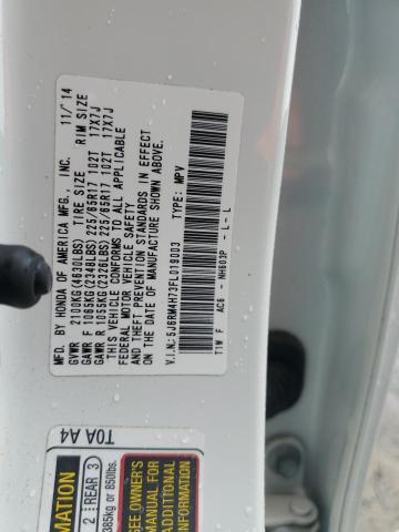 Photo 14 from auction – 2015 HONDA CR-V EXL with VIN 5J6RM4H73FL019003