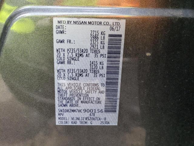 Photo 14 from auction – 2017 NISSAN PATHFINDER with VIN 5N1DR2MM7HC900156