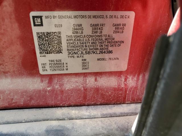 Photo 14 from auction – 2019 CHEVROLET TRAX 1LT with VIN 3GNCJLSB7KL264386