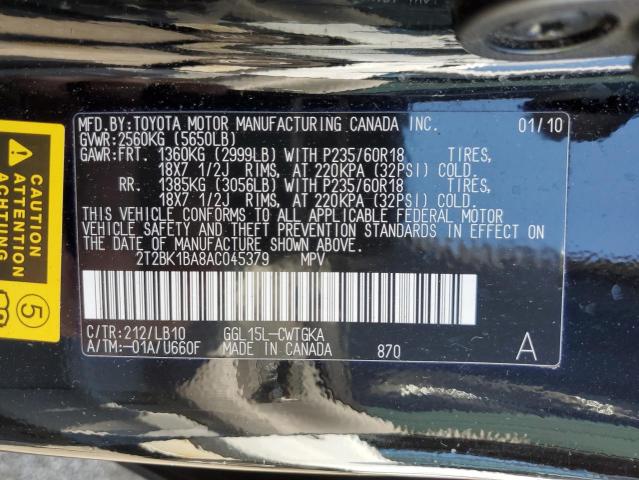 Photo 14 from auction – 2010 LEXUS RX 350 with VIN 2T2BK1BA8AC045379