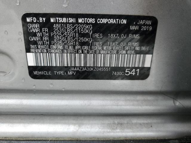 Photo 14 from auction – 2019 MITSUBISHI OUTLANDER with VIN JA4AZ3A30KZ045551