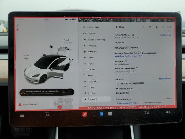 Photo 9 from auction – 2019 TESLA MODEL 3 with VIN 5YJ3E1EA3KF485938