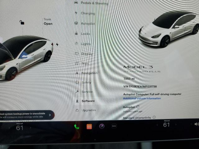 Photo 9 from auction – 2021 TESLA MODEL 3 with VIN 5YJ3E1EA1MF031738