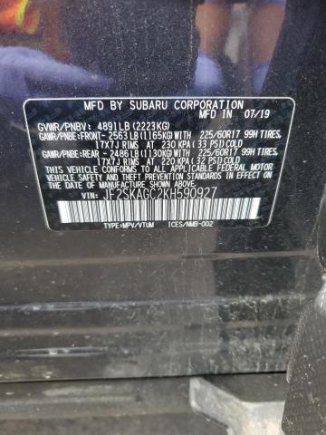 Photo 14 from auction – 2019 SUBARU FORESTER P with VIN JF2SKAGC2KH590927