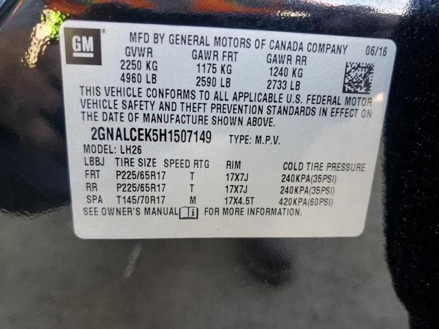 Photo 14 from auction – 2017 CHEVROLET EQUINOX LT with VIN 2GNALCEK5H1507149