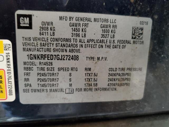 Photo 14 from auction – 2016 CHEVROLET TRAVERSE L with VIN 1GNKRFED7GJ272408