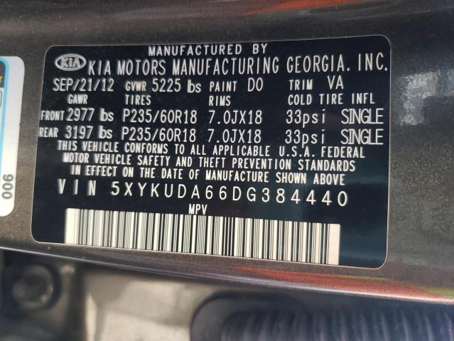 Photo 14 from auction – 2013 KIA SORENTO EX with VIN 5XYKUDA66DG384440