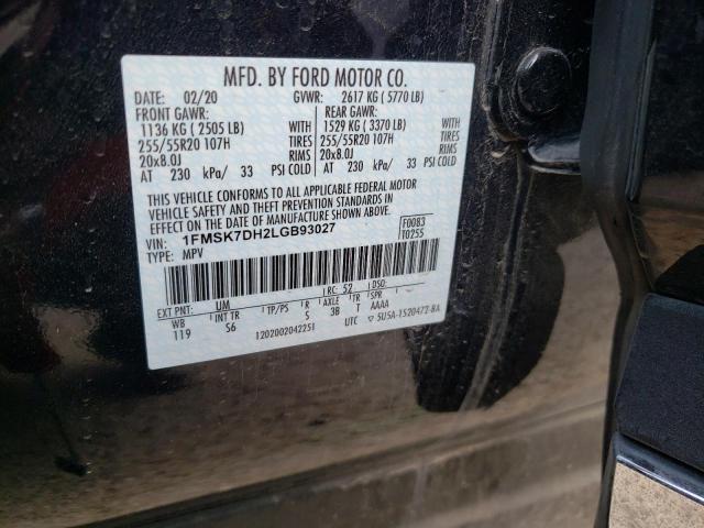 Photo 14 from auction – 2020 FORD EXPLORER X with VIN 1FMSK7DH2LGB93027