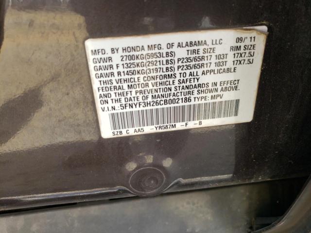 Photo 14 from auction – 2012 HONDA PILOT LX with VIN 5FNYF3H26CB002186