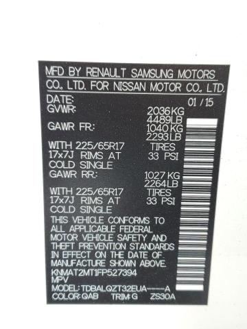 Photo 14 from auction – 2015 NISSAN ROGUE S with VIN KNMAT2MT1FP527394