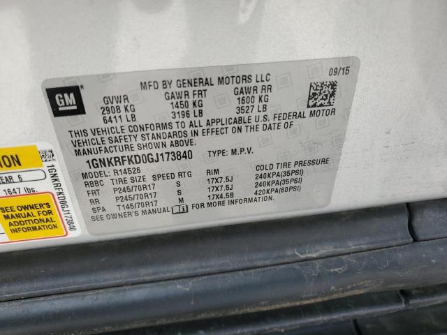 Photo 14 from auction – 2016 CHEVROLET TRAVERSE L with VIN 1GNKRFKD0GJ173840
