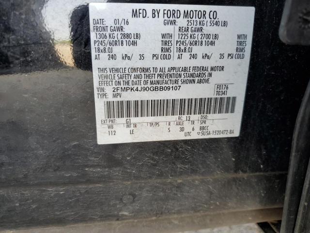 Photo 14 from auction – 2016 FORD EDGE SEL with VIN 2FMPK4J90GBB09107
