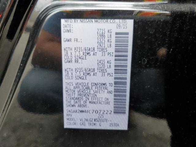 Photo 14 from auction – 2015 NISSAN PATHFINDER with VIN 5N1AR2MM4FC707222