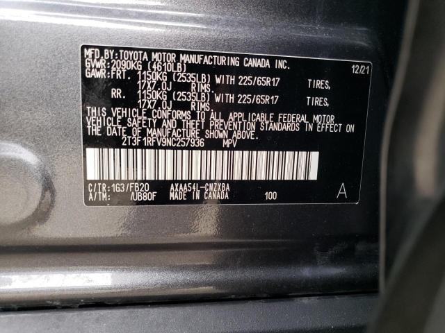 Photo 14 from auction – 2022 TOYOTA RAV4 LE with VIN 2T3F1RFV9NC257936