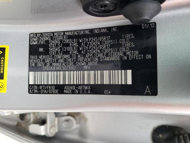 Photo 14 from auction – 2012 TOYOTA HIGHLANDER with VIN 5TDZA3EH6CS023062