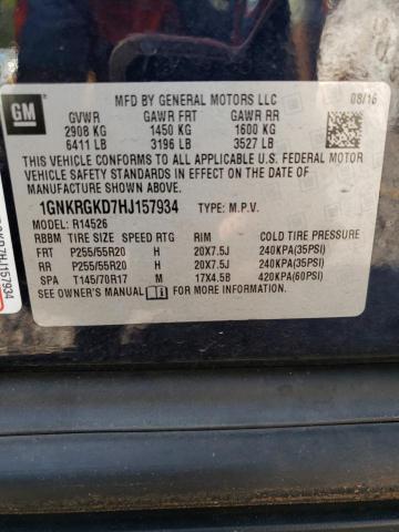 Photo 14 from auction – 2017 CHEVROLET TRAVERSE L with VIN 1GNKRGKD7HJ157934