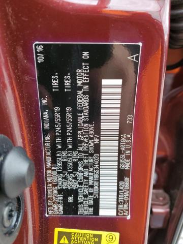 Photo 14 from auction – 2016 TOYOTA HIGHLANDER with VIN 5TDDKRFH8GS344020