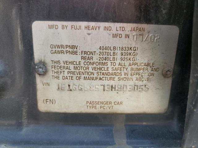 Photo 14 from auction – 2003 SUBARU IMPREZA OU with VIN JF1GG68573H803056