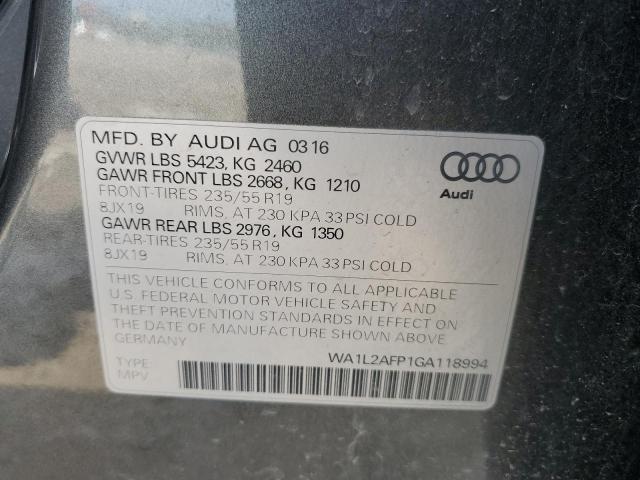 Photo 14 from auction – 2016 AUDI Q5 PREMIUM with VIN WA1L2AFP1GA118994