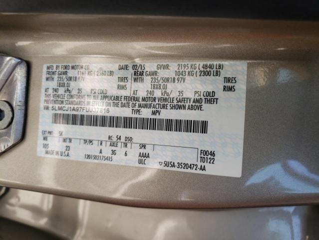 Photo 14 from auction – 2015 LINCOLN MKC with VIN 5LMCJ1A97FUJ37816