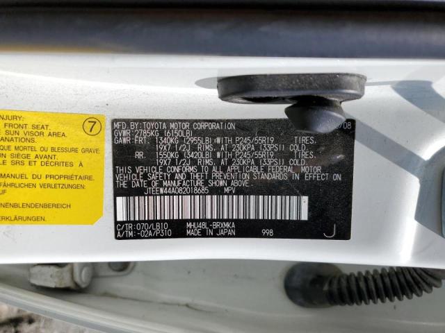 Photo 14 from auction – 2008 TOYOTA HIGHLANDER with VIN JTEEW44A082018685