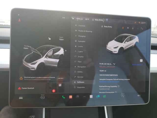 Photo 9 from auction – 2021 TESLA MODEL Y with VIN 5YJYGDEF3MF072210