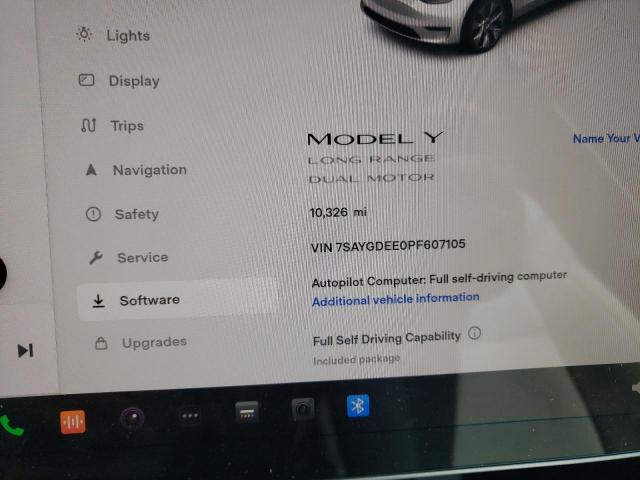 Photo 9 from auction – 2023 TESLA MODEL Y with VIN 7SAYGDEE0PF607105