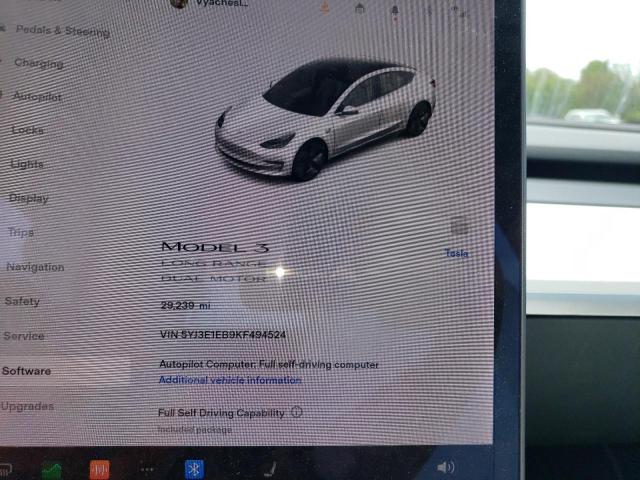 Photo 9 from auction – 2019 TESLA MODEL 3 with VIN 5YJ3E1EB9KF494524