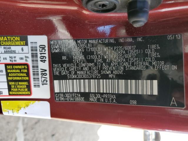 Photo 14 from auction – 2013 TOYOTA SIENNA LE with VIN 5TDKK3DC8DS378725