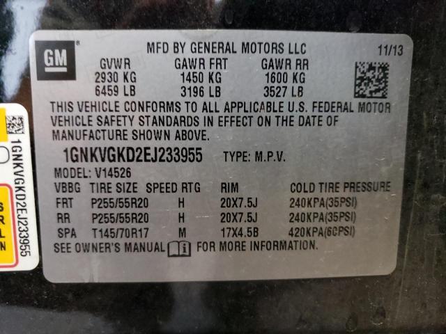 Photo 14 from auction – 2014 CHEVROLET TRAVERSE L with VIN 1GNKVGKD2EJ233955