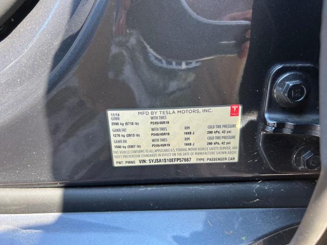 Photo 10 from auction – 2014 TESLA MODEL S with VIN 5YJSA1S10EFP57667