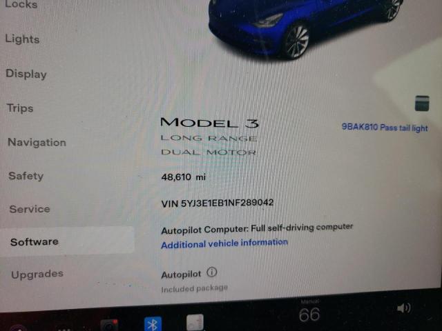 Photo 9 from auction – 2022 TESLA MODEL 3 with VIN 5YJ3E1EB1NF289042