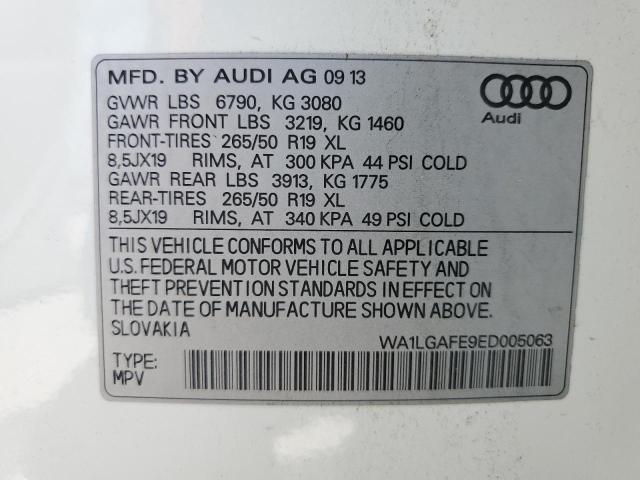 Photo 14 from auction – 2014 AUDI Q7 PREMIUM with VIN WA1LGAFE9ED005063