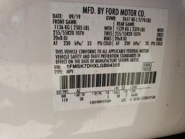 Photo 14 from auction – 2020 FORD EXPLORER X with VIN 1FMSK7DHXLGB04305