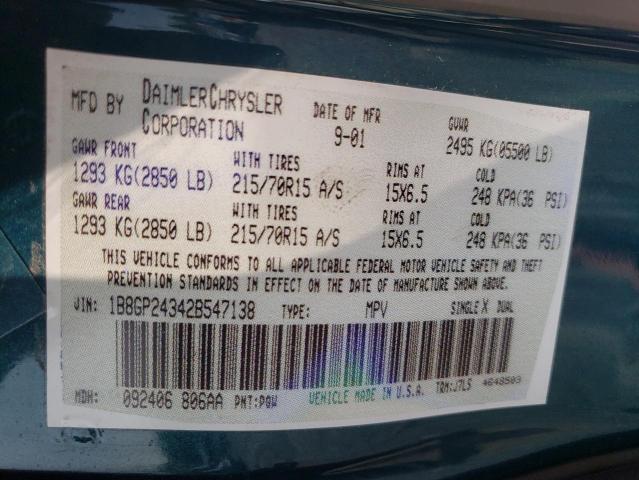 Photo 14 from auction – 2002 DODGE GRAND CARA with VIN 1B8GP24342B547138