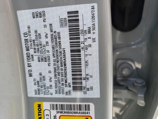 Photo 14 from auction – 2021 FORD BRONCO SPO with VIN 3FMCR9D92MRA56541