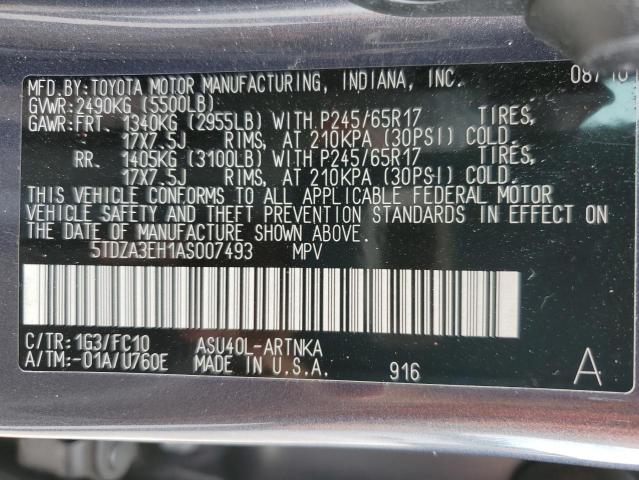 Photo 14 from auction – 2010 TOYOTA HIGHLANDER with VIN 5TDZA3EH1AS007493