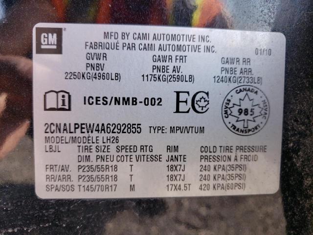 Photo 14 from auction – 2010 CHEVROLET EQUINOX LT with VIN 2CNALPEW4A6292855