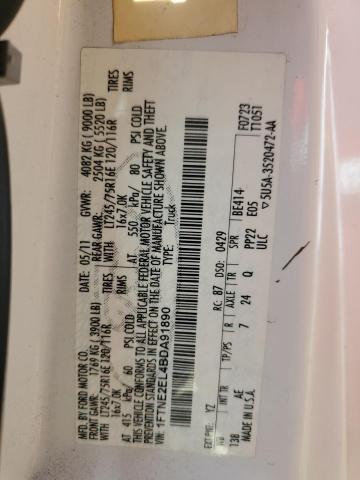 Photo 14 from auction – 2011 FORD ECONOLINE with VIN 1FTNE2EL4BDA91890