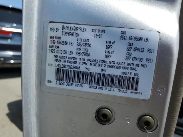 Photo 14 from auction – 2002 JEEP LIBERTY LI with VIN 1J4GL58K72W230640