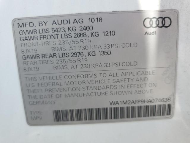 Photo 14 from auction – 2017 AUDI Q5 PREMIUM with VIN WA1M2AFP9HA074636