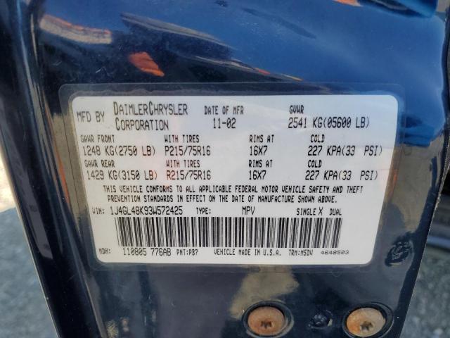 Photo 14 from auction – 2003 JEEP LIBERTY SP with VIN 1J4GL48K93W572425