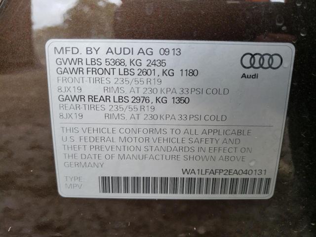 Photo 14 from auction – 2014 AUDI Q5 PREMIUM with VIN WA1LFAFP2EA040131
