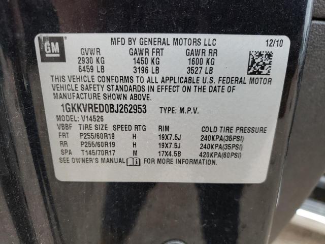 Photo 14 from auction – 2011 GMC ACADIA SLT with VIN 1GKKVRED0BJ262953
