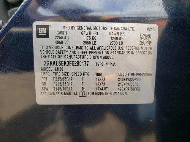 Photo 14 from auction – 2015 GMC TERRAIN SL with VIN 2GKALSEK3F6280177