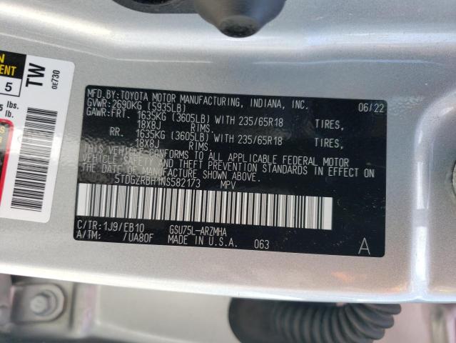 Photo 14 from auction – 2022 TOYOTA HIGHLANDER with VIN 5TDGZRBH1NS582173